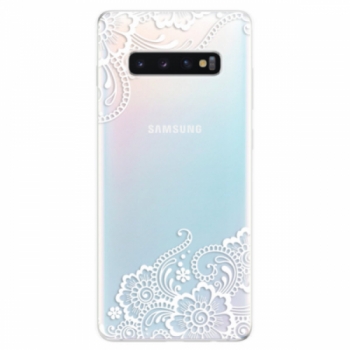 Odolné silikonové pouzdro iSaprio - White Lace 02 - Samsung Galaxy S10+