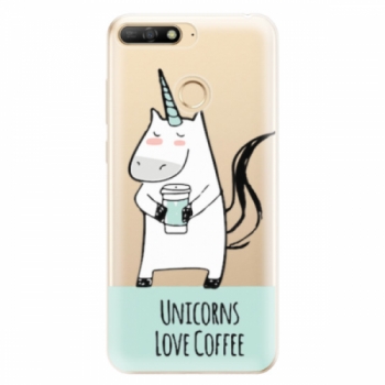 Odolné silikonové pouzdro iSaprio - Unicorns Love Coffee - Huawei Y6 Prime 2018