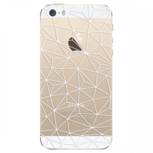 Odolné silikonové pouzdro iSaprio - Abstract Triangles 03 - white - iPhone 5/5S/SE