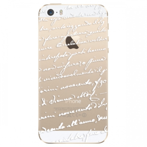 Odolné silikonové pouzdro iSaprio - Handwriting 01 - white - iPhone 5/5S/SE