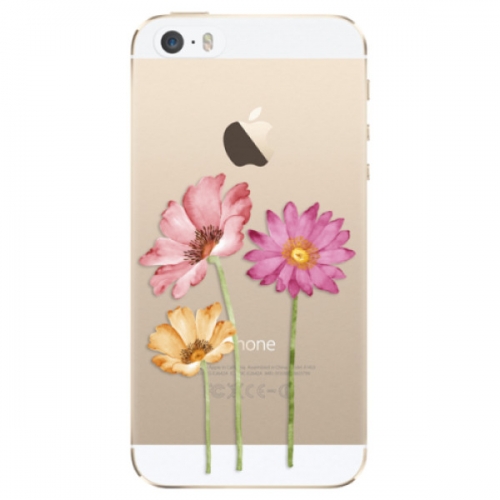Odolné silikonové pouzdro iSaprio - Three Flowers - iPhone 5/5S/SE