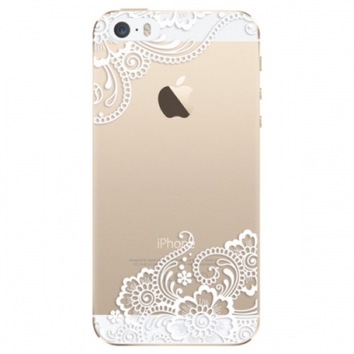 Odolné silikonové pouzdro iSaprio - White Lace 02 - iPhone 5/5S/SE