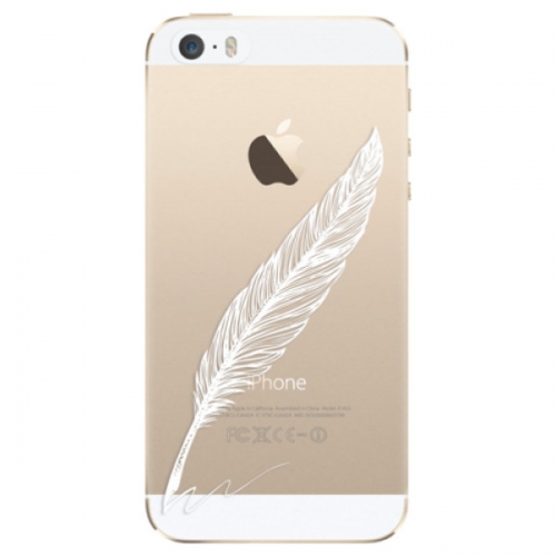 Odolné silikonové pouzdro iSaprio - Writing By Feather - white - iPhone 5/5S/SE
