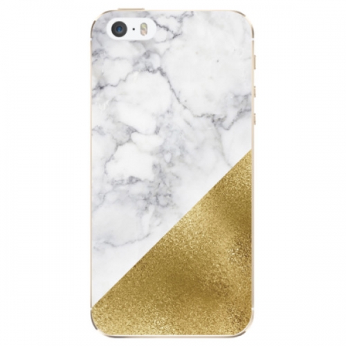 Odolné silikonové pouzdro iSaprio - Gold and WH Marble - iPhone 5/5S/SE