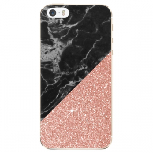Odolné silikonové pouzdro iSaprio - Rose and Black Marble - iPhone 5/5S/SE