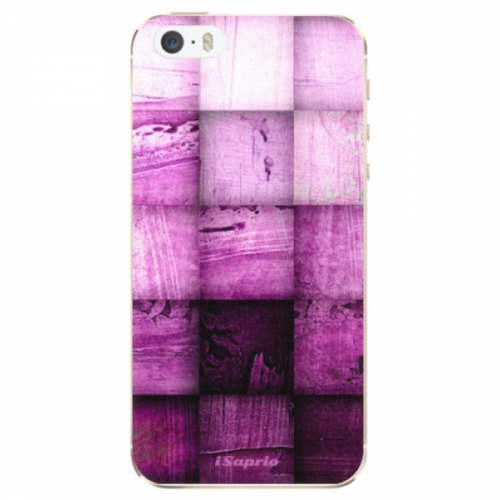 Odolné silikonové pouzdro iSaprio - Purple Squares - iPhone 5/5S/SE