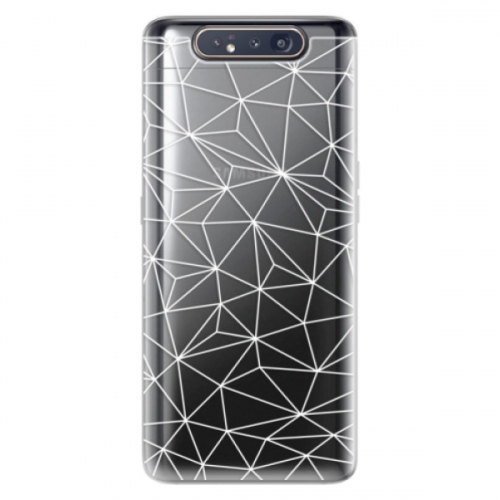 Odolné silikonové pouzdro iSaprio - Abstract Triangles 03 - white - Samsung Galaxy A80