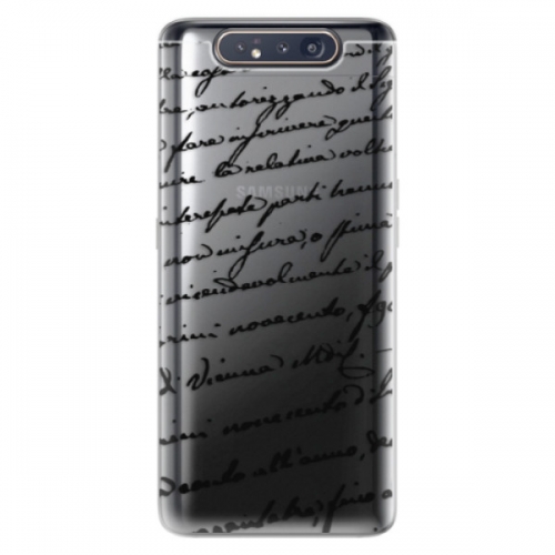 Odolné silikonové pouzdro iSaprio - Handwriting 01 - black - Samsung Galaxy A80