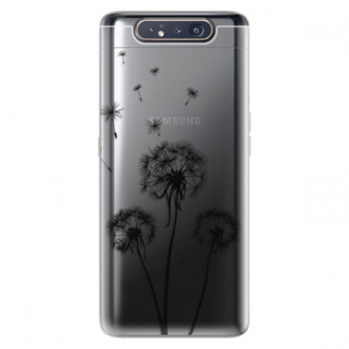Odolné silikonové pouzdro iSaprio - Three Dandelions - black - Samsung Galaxy A80