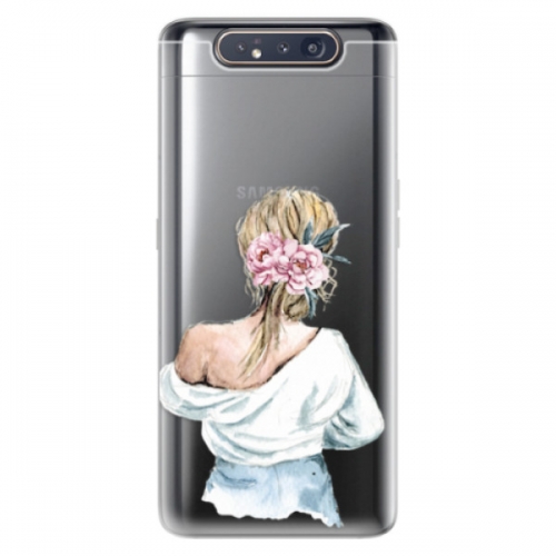 Odolné silikonové pouzdro iSaprio - Girl with flowers - Samsung Galaxy A80