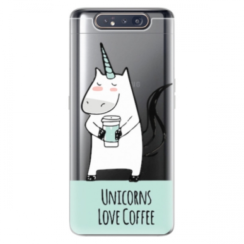 Odolné silikonové pouzdro iSaprio - Unicorns Love Coffee - Samsung Galaxy A80