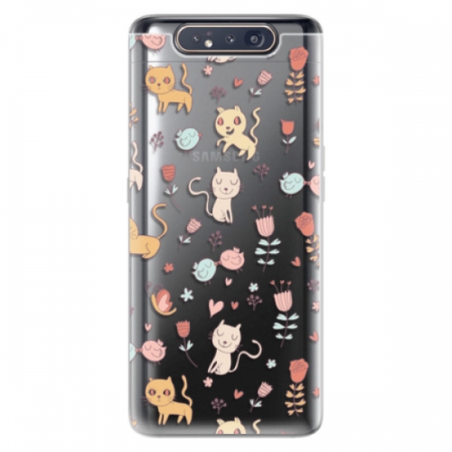 Odolné silikonové pouzdro iSaprio - Cat pattern 02 - Samsung Galaxy A80