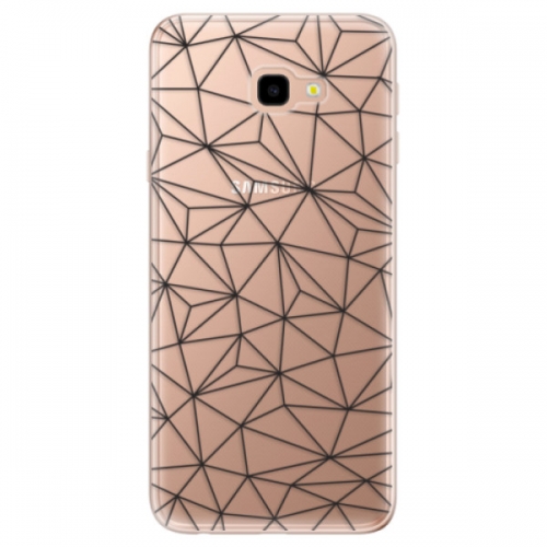 Odolné silikonové pouzdro iSaprio - Abstract Triangles 03 - black - Samsung Galaxy J4+