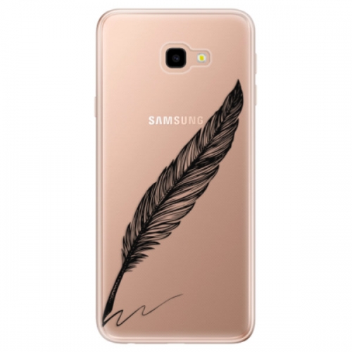Odolné silikonové pouzdro iSaprio - Writing By Feather - black - Samsung Galaxy J4+