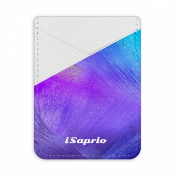 Pouzdro na kreditní karty iSaprio - Purple Feathers - světlá nalepovací kapsa