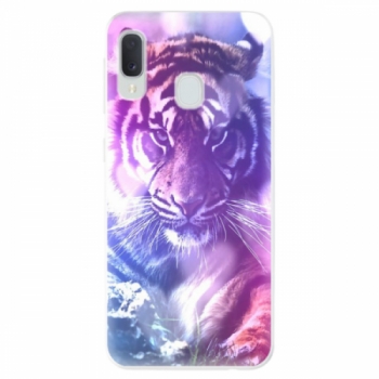 Odolné silikonové pouzdro iSaprio - Purple Tiger - Samsung Galaxy A20e