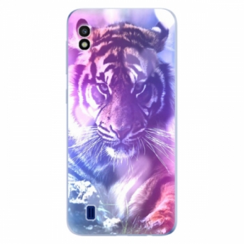 Odolné silikonové pouzdro iSaprio - Purple Tiger - Samsung Galaxy A10