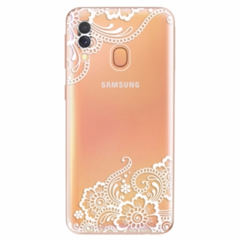 Odolné silikonové pouzdro iSaprio - White Lace 02 - Samsung Galaxy A40