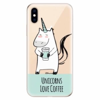 Odolné silikonové pouzdro iSaprio - Unicorns Love Coffee - iPhone XS