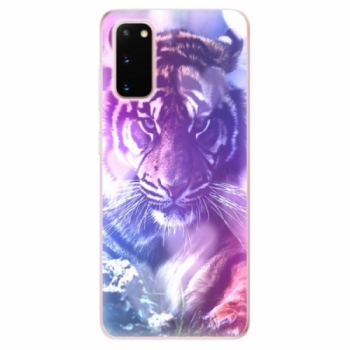 Odolné silikonové pouzdro iSaprio - Purple Tiger - Samsung Galaxy S20