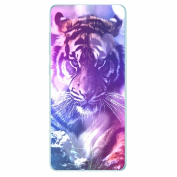 Odolné silikonové pouzdro iSaprio - Purple Tiger - Samsung Galaxy A71