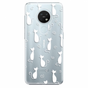 Plastové pouzdro iSaprio - Cat pattern 05 - white - Nokia 7.2