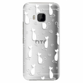 Plastové pouzdro iSaprio - Cat pattern 05 - white - HTC One M9