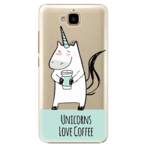 Plastové pouzdro iSaprio - Unicorns Love Coffee - Huawei Y6 Pro