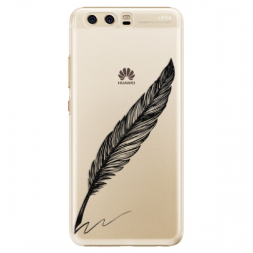 Plastové pouzdro iSaprio - Writing By Feather - black - Huawei P10