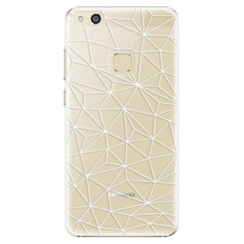 Plastové pouzdro iSaprio - Abstract Triangles 03 - white - Huawei P10 Lite