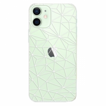 Odolné silikonové pouzdro iSaprio - Abstract Triangles 03 - white - iPhone 12