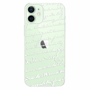 Odolné silikonové pouzdro iSaprio - Handwriting 01 - white - iPhone 12