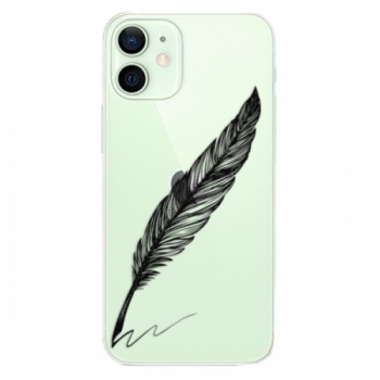Odolné silikonové pouzdro iSaprio - Writing By Feather - black - iPhone 12