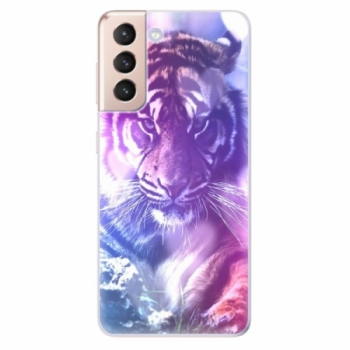 Odolné silikonové pouzdro iSaprio - Purple Tiger - Samsung Galaxy S21