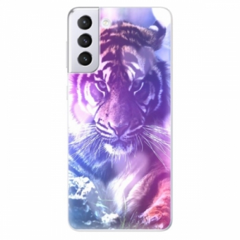 Odolné silikonové pouzdro iSaprio - Purple Tiger - Samsung Galaxy S21+