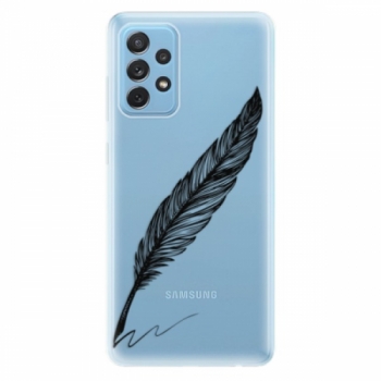 Odolné silikonové pouzdro iSaprio - Writing By Feather - black - Samsung Galaxy A72