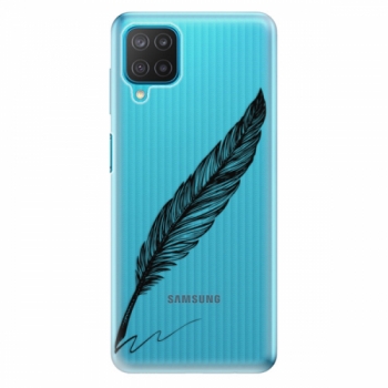 Odolné silikonové pouzdro iSaprio - Writing By Feather - black - Samsung Galaxy M12
