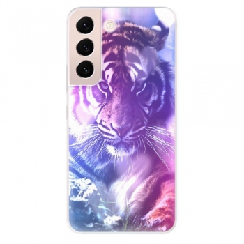 Odolné silikonové pouzdro iSaprio - Purple Tiger - Samsung Galaxy S22 5G