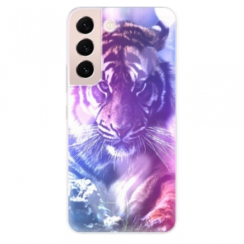 Odolné silikonové pouzdro iSaprio - Purple Tiger - Samsung Galaxy S22+ 5G